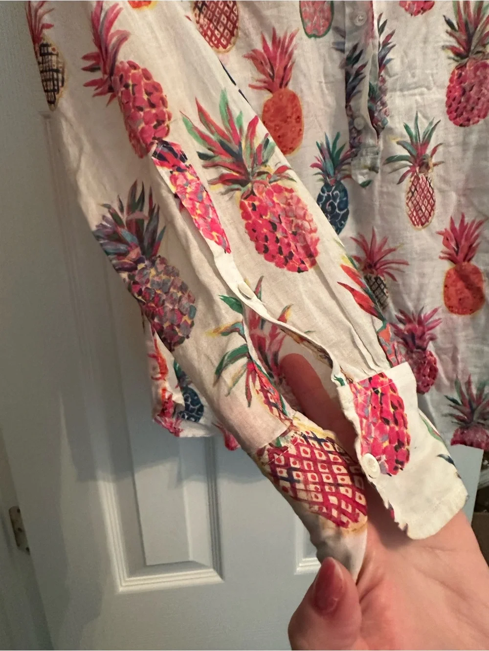 J.Crew Pineapple Print Long-Sleeve Shirt  size 2